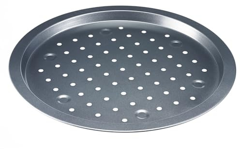 Westmark Pizza-Backblech, rund, mit Thermolochung, kaltgewalzter Stahl, Back Meister, Anthrazit, 32922270