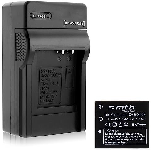 Batterie + Chargeur (Auto/Secteur) pour Panasonic S008/BCE10E, Lumix DMC-FS3 FS5 FS20 FX30... Voir liste
