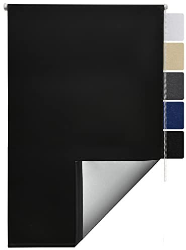 Sol Royal Thermorollo SolReflect T42 Verdunkelungsrollo 95x160 cm Rollo Schwarz - Rollos für Fenster ohne Bohren mit Thermobeschichtung - Wärmeschutzrollo Thermo Rollo zum Klemmen, Klemmfix Rollo