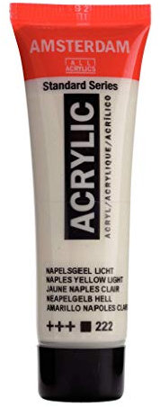 Amsterdam Standard Series Acrylic - 20 ml Tube - Neapelgelb hell 222 - Opak - Hochwertiges lichtechtes Pigment - Flexibles dauerhaftes Finish - Ideal für Künstler
