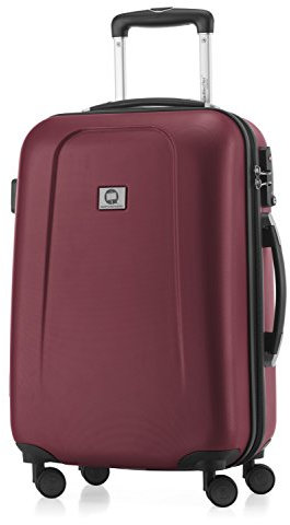 HAUPTSTADTKOFFER - Wedding - Handgepäck Koffer Kabinen Hartschalen-Koffer Trolley Rollkoffer Reisekoffer, TSA, Doppelrollen 55 cm, 42 Liter, Burgund