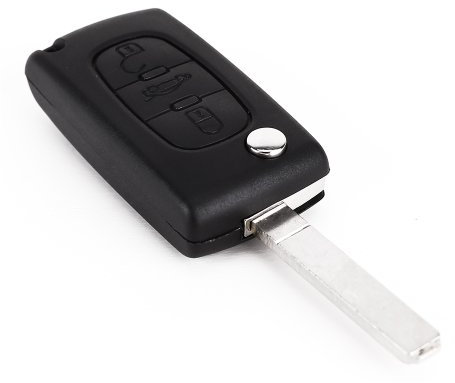 Surepromise Coque 3 Boutons Lame Pliable pour CLE telecommande Peugeot 207 307 308 407 & Citroen C2 C3 - Forme sans Slot Pile
