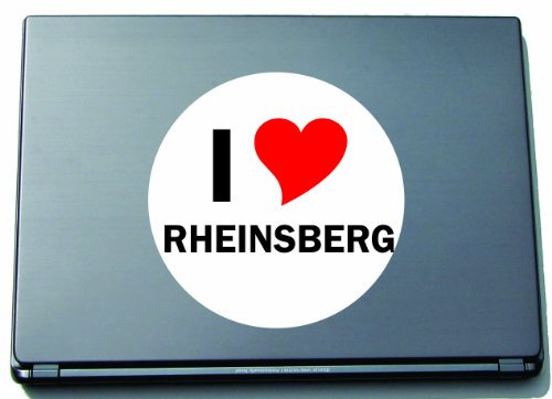 Indigos UG Laptop Aufkleber I Love - RHEINSBERG 210 mm - Notebook Aufkleberskin - Dekoration für Laptopdeckel - für Studenten, Büro, Schule, UniStadtname