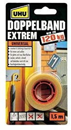Uhu 46820 Doppelband Extrem bis zu 120 kg, 1.5 m x 19 mm, (6)