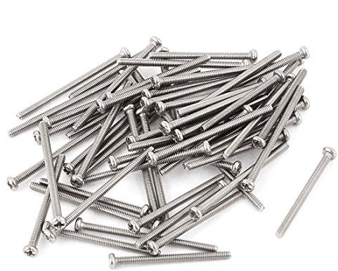 sourcing map 30stk M2 x 30mm 304 Edelstahl Kreuzkopf Rundkopfschrauben Bolzen Maschinenschrauben