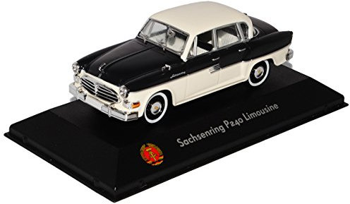 Atlas Sachsenring P240 Limousine Schwarz Weiss DDR 1/43 Modell Auto