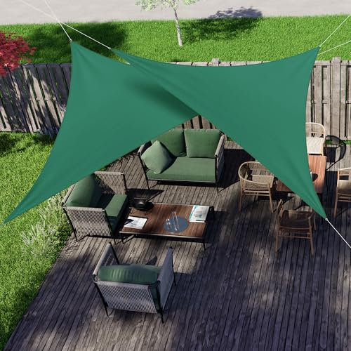 jarolift Sonnensegel Dreieck Rechtwinklig, Wasserabweisend, Sonnenschutz Sichtschutz für Terrasse Garten Balkon, Polyestergewebe, 700 x 500 x 500 cm, Grün
