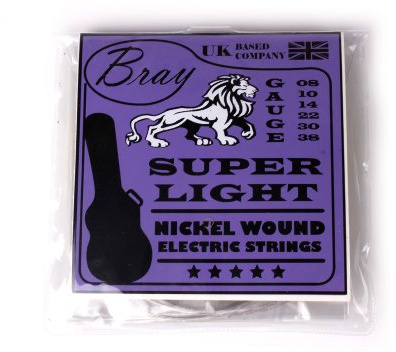 Bray Cuerdas De Guitarra Eléctrica Super Ligeras Hechas Con Bobinado De Níquel(08-38) Perfectas Para Guitarras Eléctricas Fender, Gibson, Ibanez, Yamaha Electric Guitars