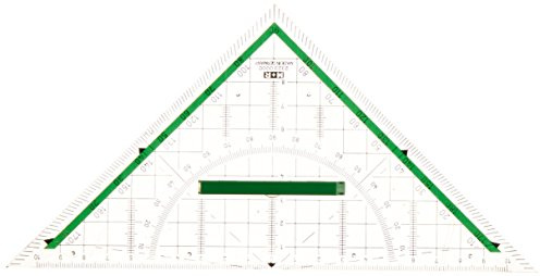 M+R 723230000 Geodreieck 23 cm glasklar, hinterlegt, grün