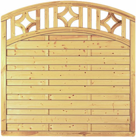 GreenSeason Lamellenzaun Lissabon Bogen B180 x H180 / 160 cm.
