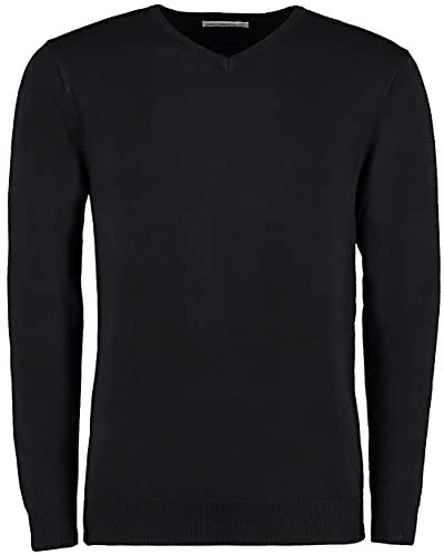 Kustom Kit Mens Arundel Long Sleeve V-Neck Sweater (L) (Black)