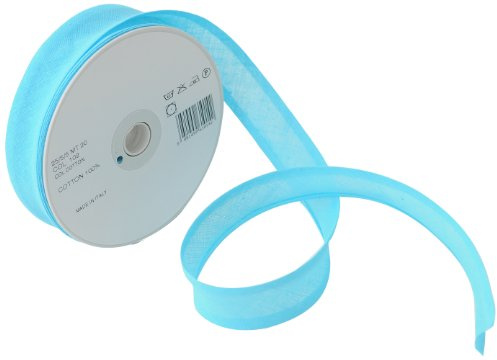 Trimz 25/5/5 mm Cotton Bias Binding, Turquoise 102 – Double‑Fold Sewing Tape for Quilting, Dressmaking & DIY Crafts