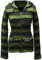 SHOPOHOLIC FASHION Women Outstitched Stripy Rib Pixie Hoodie, (Green Black/XL)
