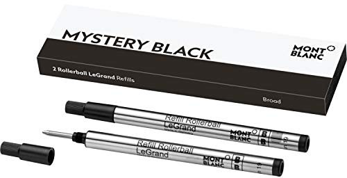 Montblanc 113840 Recharge pour Stylo Rollerball Montblanc - 2x Mystery Black - Noir - Meisterstück LeGrand - B - Taille Large