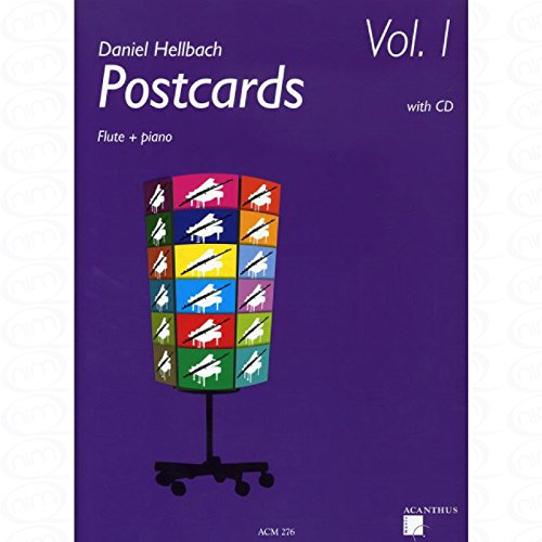 Postcards 1 - arrangiert für Querflöte - Klavier - mit CD [Noten/Sheetmusic] Komponist : HELLBACH DANIEL