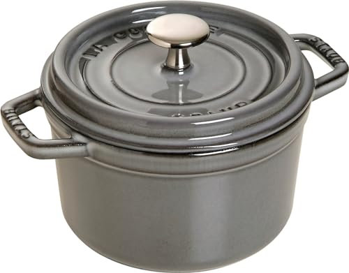 STAUB Cacerola/Cocotte de Hierro Fundido, 14 cm de Diámetro, 0,8 L, Gris Grafito