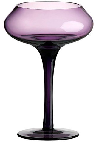 CRISTALICA Kerzenhalter Kerzenständer Teelichthalter Sunstar Violett Glas 20 cm