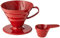 Hario V60 Plastic Coffee Dripper | V-Shaped Cone Coffee Dripper With Heat Retention, Red, Size 02