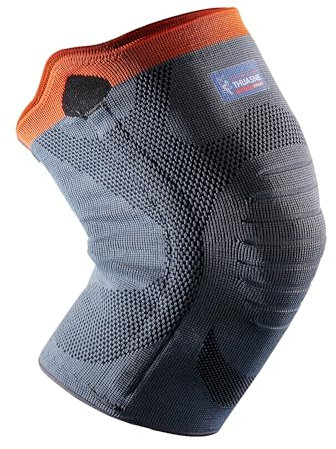 Ginocchiera rinforzata di sostegno - Thuasne Sport - Grigio/Arancio - Taglia XL