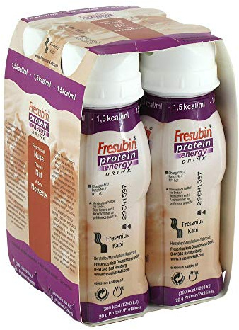 Fresenius Kabi Fresubin Protein Energy Drink Nuss Trinkflasche, 4 x 200 ml, 1er Pack (1 x 1 kg)