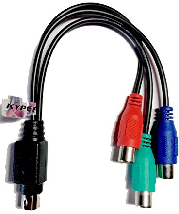 Kyper 7-Pin S-Video to HDTV / 3 RCA RGB (Red, Blue, & Green) Component HDTV Video Cable