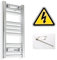 companyblue 350mm wide x 600mm high Prefilled Electric Heated Towel Rail Radiator Flat Chrome Bathroom Warmer