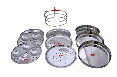 Marvel Stainless Steel Multipurpose Stand Steamer Dia:20cm (Idli,Dhokla,Patra,Modak Muthya & Kothimbirwadi) (4 Tier)