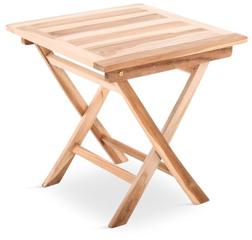 MACOShopde by MACO Möbel Raburg Garten-Beistelltisch Quadrat in Natur - Teak-Holz, 50 cm x 50 cm, 50 cm hoch