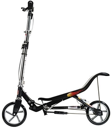 Space Scooter X580, Schwarz, Tretroller mit Schwungrad, per Luftdruckdämpfer Angetriebener Roller mit Bremsen, Luftfederung, Einfache Faltbarkeit, für Kinder ab 8 Jahren