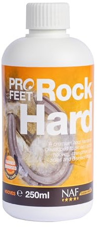 NAF Profeet Rock Hard 250ml – Hoof Hardener for Horses – Strengthens Soft or Crumbling Hooves – Antibacterial Formula for Hoof Wall & Sole Health