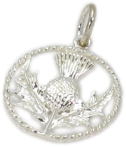 Distel Sterling Silber Charm .925 x1 Schottische Schottland Blumen Charms