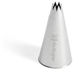 De Buyer - Douille cannelée en inox - B8 - 8 dents, diamètre 0,7 cm - En Inox, Idéale pour Décorer, Garnir et Remplir, Sans Soudure pour Hygiène Parfaite, S'Adapte aux Poches Pâtissières
