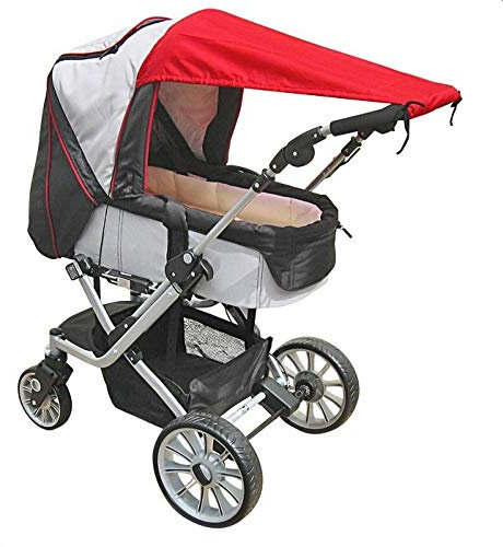 Eisbärchen verstellbares Sonnensegel mit UV-Schutz 50+ für Kinderwagen, Farbe rot