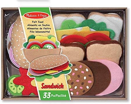 Melissa & Doug 13954 Playset Sándwich de Fieltro, Multicolor, 33 Piezas