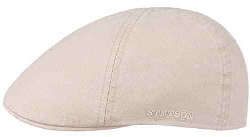 Stetson Texas Coppola in Cotone Uomo - Berretto Piatto Cappello Cotton cap con Visiera Primavera/Estate - M (56-57 cm) Natura