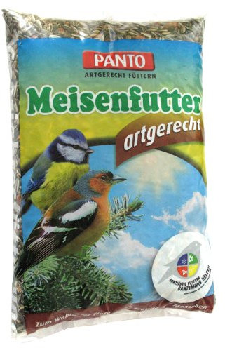 PANTO Meisenfutter – 1 kg Wildvogelfutter ganzjährig, Körnermischung für Wildvögel ohne Weizen, Hafer & Gerste, Vogelstreufutter für Meisen und andere Körnerfresser