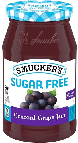 Smucker's Concord Mermelada de uva sin azúcar con edulcorante de la marca Splenda, 12.75 oz