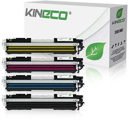 Kineco 4 Toner kompatibel mit Canon 729 für I-Sensys LBP-7010c, LBP-7018c, LBP-7000 Series, Lasershot LBP-7000 Series - Schwarz 1.200 Seiten, Color je 1.000 Seiten