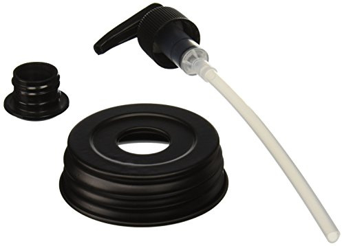 Darice Mason Jar Lid and Pump Dispenser Set, Black