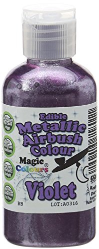 Magic Colours Metallic Edible Airbrush Food Colouring for Cake Decoration – Violet (55ml)