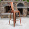 Flash Furniture Commercial Grade 4 Pack 76,2 cm High Metall Indoor Outdoor Barhocker mit Rückseite, Kupfer, 4 Stück