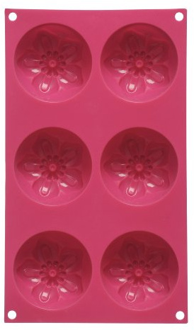 Premier Housewares 6 Flower Cake Mould Tray - Hot Pink