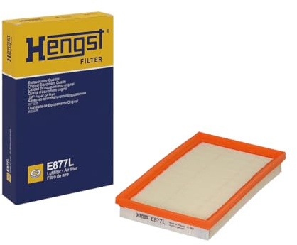 HENGST - Luftfilter E877L - Luft-Filtereinsatz für KFZ | Hochwertiger Motorluftfilter für Otto- oder Dieselmotor - Schutz für Motoren - Wasserbeständig