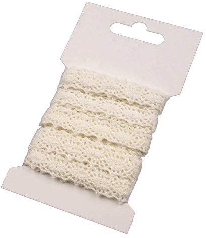 3m Klöppelspitze 12mm breit Farbwahl Spitze Spitzenband Spitzenborte Häkelspitze, Farbe:naturweiß