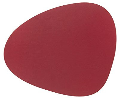 LindDNA Curve L Tischset, Leder, Rot, 37 x 44 cm