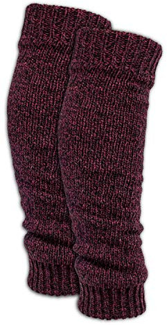 BRUBAKER 1 Paar Damen Stulpen - Lange Beinwärmer aus Baumwolle - Weiche Grobstrick Beinstulpen - One Size Knöchelwärmer - Warm und Bequem - Schwarz/Rot