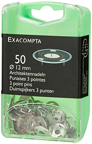 Exacompta 14761E 50er Pack Architektennadeln Ø12mm Höhe 30mm in Kunststoffbox