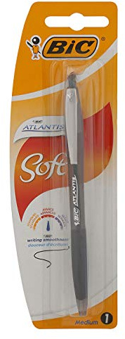 BIC Druckkugelschreiber Atlantis Soft (0.32 mm, Blister à 1 Stück) schwarz
