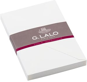 Clairefontaine Lalo 22200L Umschläge gummiert Toile impériale (weiß gefüttert, C6, 114 x 162 mm, 20 Umschläge, 100 g) weiß