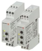 CARLO GAVAZZI DAA51CM24 Mini Delay On Operate Timer, Slim 17.5mm Width, Adjustable Timer Setting, 0.1 Seconds to 100 Hours with Six Sub-Ranges, 12-240 VAC/DC, SPDT 5 amp Contact Output, Diagnostic LEDs, 2.5 oz. Size, 24 mm Height x 99 mm Width x 73 mm Diameter